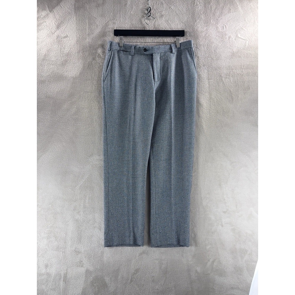 SuitSupply‎ Brescia Dress Pants Mens Size 38S Blue Wool Silk Linen Flat Front